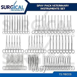 72 Pcs Veterinary Instrument Set Surgical Medical Spay Pack Forceps German Grade