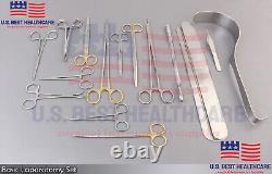 Basic Laparotomy Set 104 Pcs Surgical Instruments Medical Abdominal Gold DS-1120