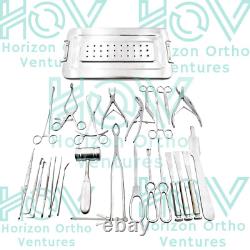Basic Orthopedic Surgery Set of 25 PCS of Surgical Instruments With Box