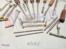 Bone Chisel Wire Passer Drill Guide Screwdriver Set Of 20PCs Surgical Orthopedic