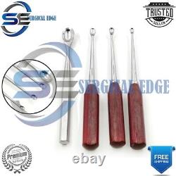 Femoral Ligament Cutter Hatt Spoon Set of 4Pcs Surgical Orthopedic Instrument