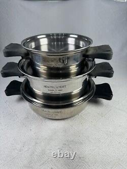 Health Craft 5-Ply Surgical Steel Waterless Cookware Set 13 Pcs USA VGC