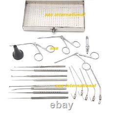 Myringotomy Instruments Set of 15 pcs For ENT Myringoplasty Surgical instruments