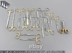 Set Of 20 Pcs Gold Handle T/c Feline Spay Pack Surgical Instruments Kit Ds-1062