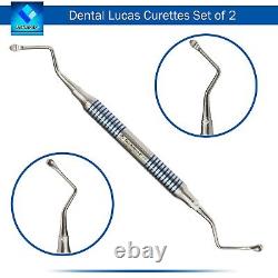 Set of 10-PCS Lucas Curettes Dental/Surgical Bone Curettes Serrated INSTUMAX