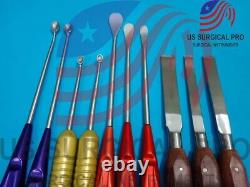 Spoon & Chisel & Cobb Set 10 Pcs Orthopedic Surgical Instruments